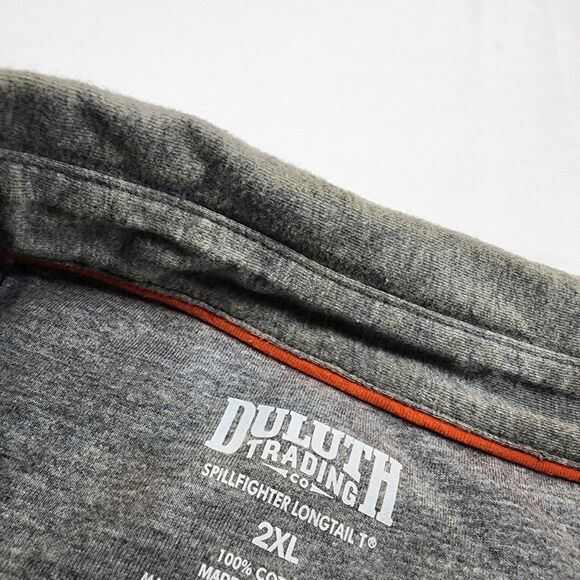 Duluth Trading Company Men’s Gray Spillfighter Longtail T Polo Shirt Size 2XL - Picture 6 of 16